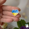 Значок, пін, брошка Седце України жовто-блакитне  